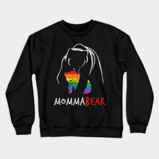 Rainbow Mama Bear Hug Love Support Parent Pride Lgbt Crewneck Sweatshirt